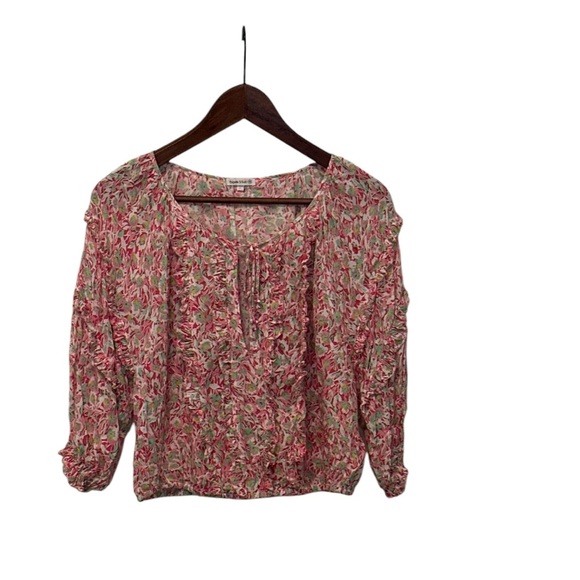Women’s, Poupette St. Barth Cropped Floral Blouse, size M/L - Picture 4 of 8